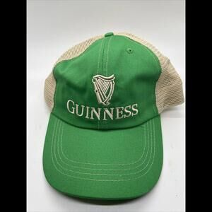 Guinness Dublin Ireland Hat Green & White Irish Beer Adjustable Meshback Cap NEW